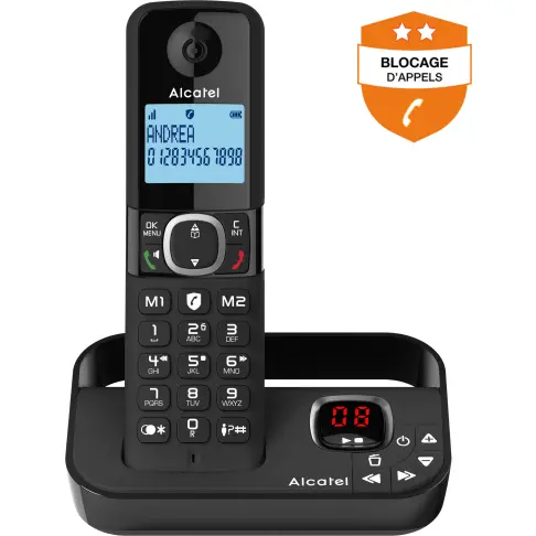 Téléphone sans fil ALCATEL F860VOICENOIR - 1